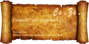 Csanádi Zsanett névjegykártya